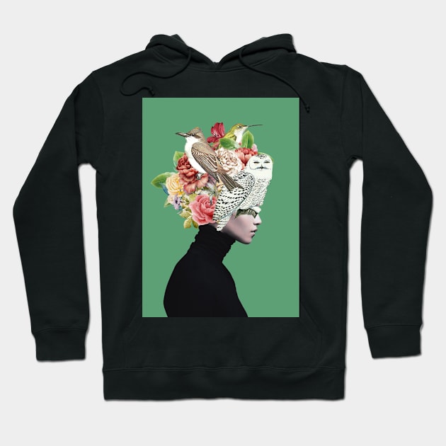 Lady with Birds(portrait) 2 Hoodie by Dada22